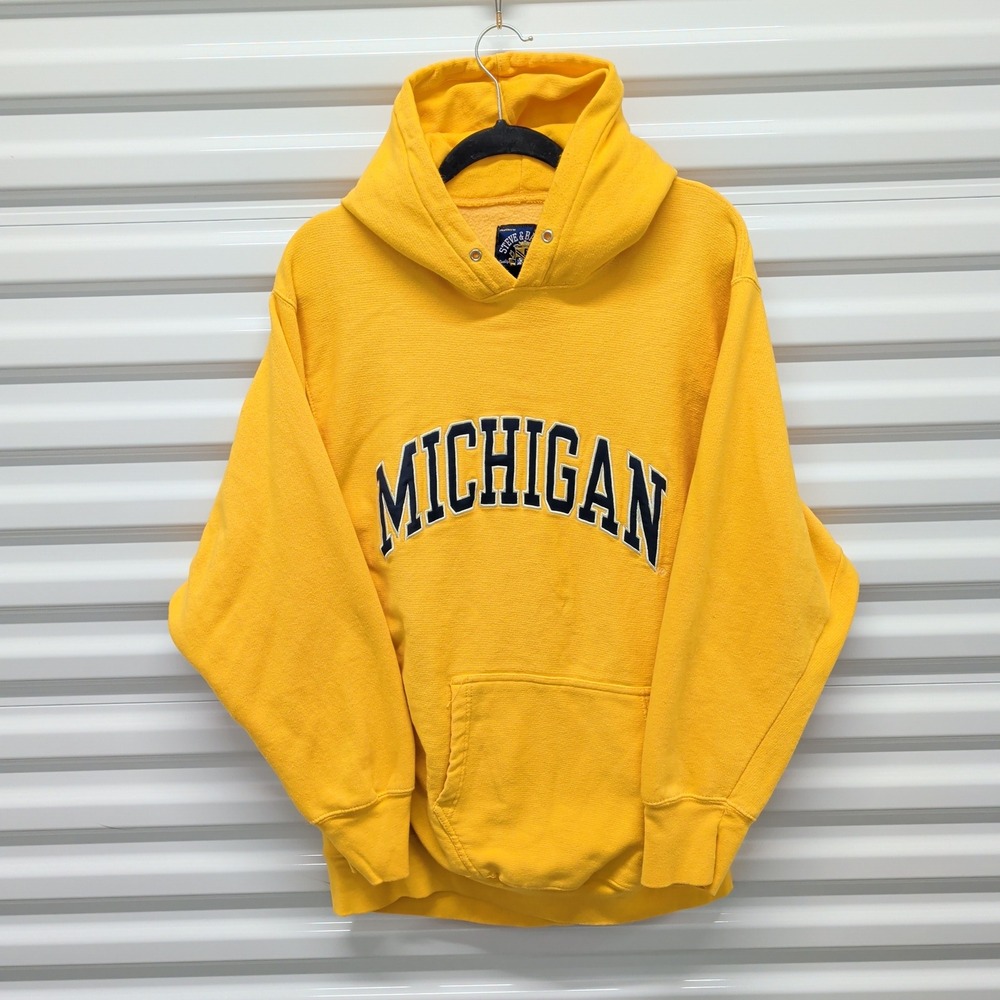 Steve & Barry's Michigan Hoodie XL Mens Yellow Arched Logo Sweatshirt NCAA — photo 2